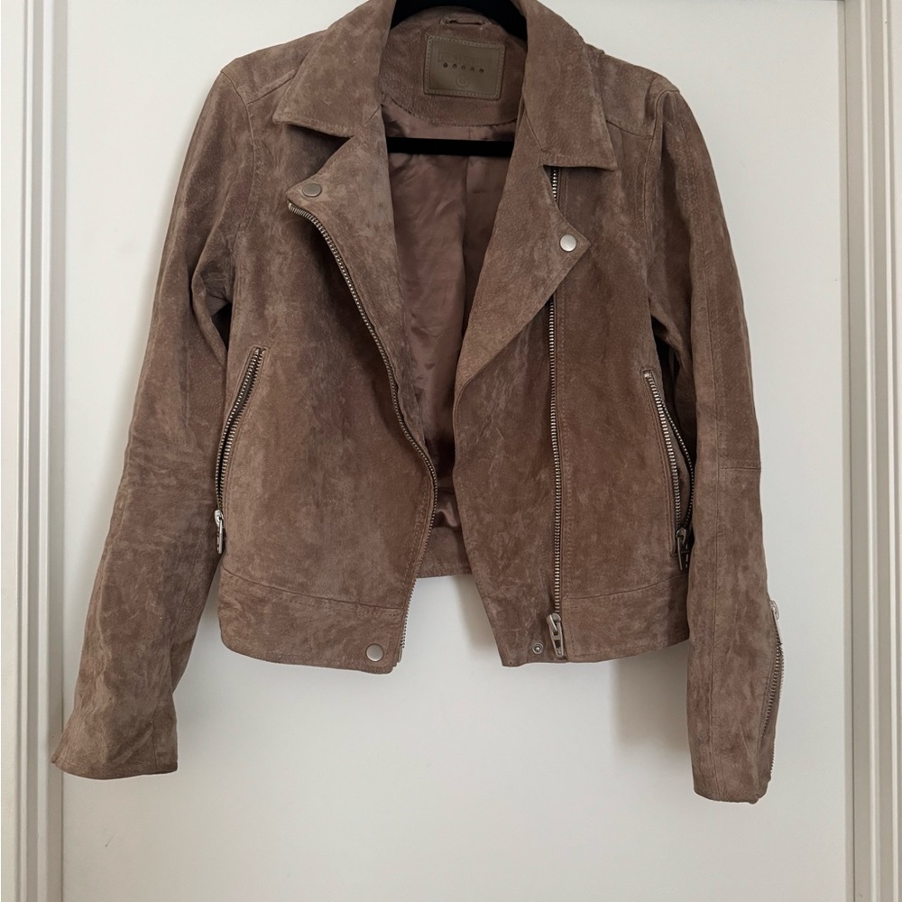 Blank NYC Taupe Suede Leather Jacket